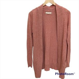 Staring At Stars Womens Cardigan Sweater Medium Orange Open Front Short Sleeve